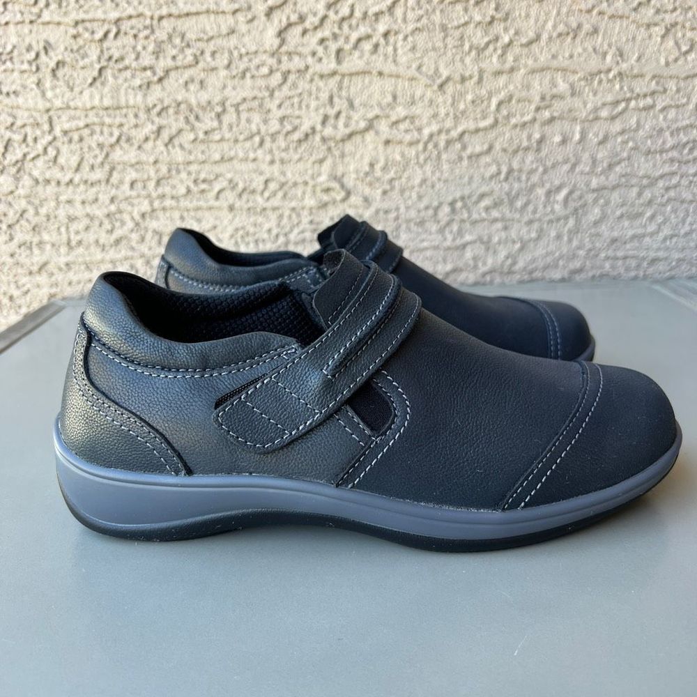 Orthofeet 813 Solerno Casual Orthotic Slip On Shoes Womens 7 Black Leather - Picture 3 of 13